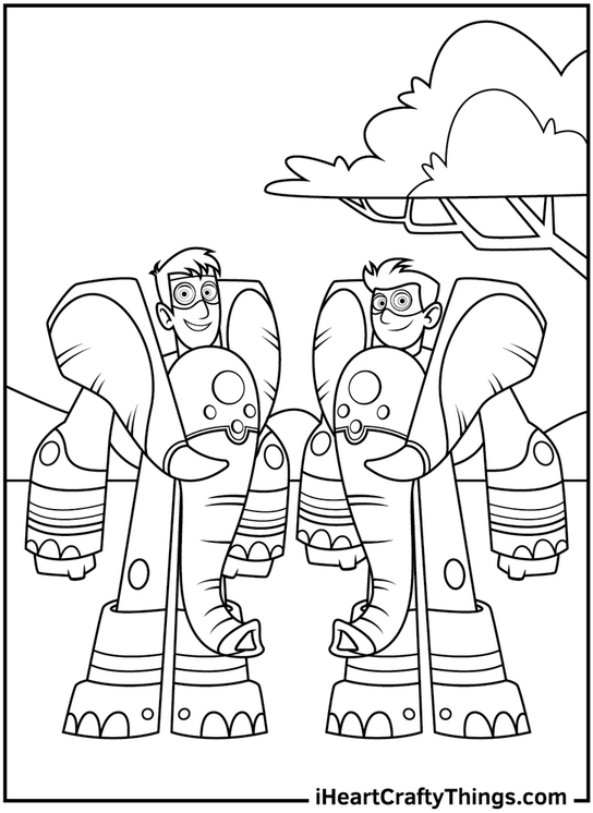 wild kratts coloring pages online