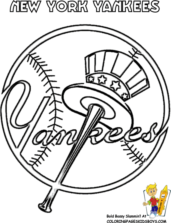 yankees baseball coloring pages