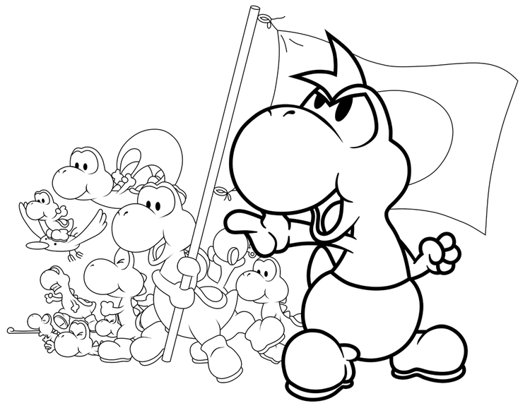 yoshi free coloring pages 1